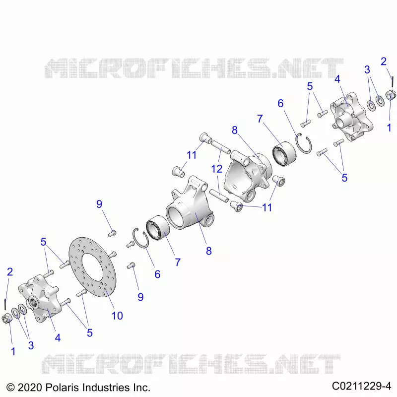 SUSPENSION TRASERA HUBS, CARRIER AND BRAKE DISC