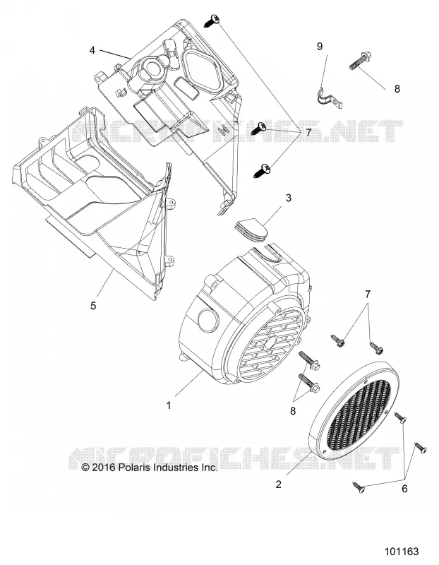 ENGINE, CUBIERTA DEL VENTILADOR AND SHROUD COMP