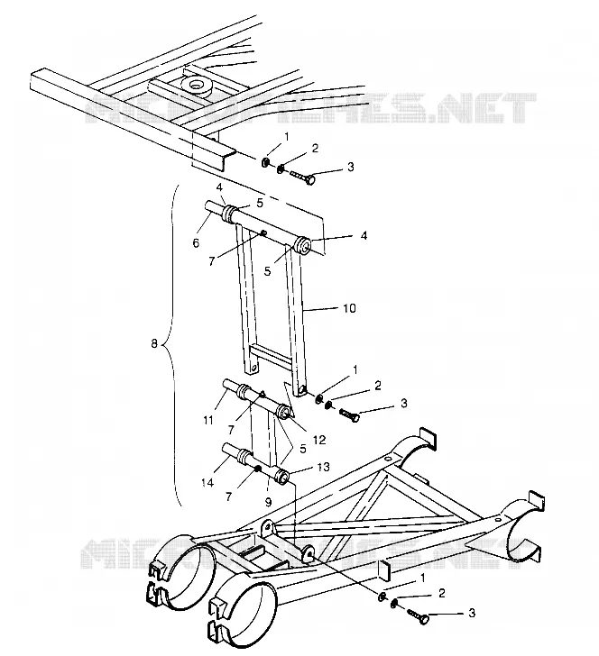 Parte trasera Barra estabilizadora ASSEMBLY 6x6 400L